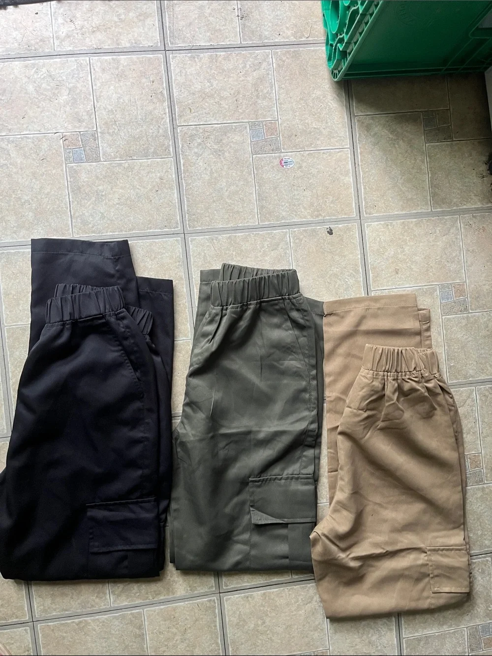 3 Boys Cargo Pants with Elastic Waistband - Black, Olive, Tan size #14
